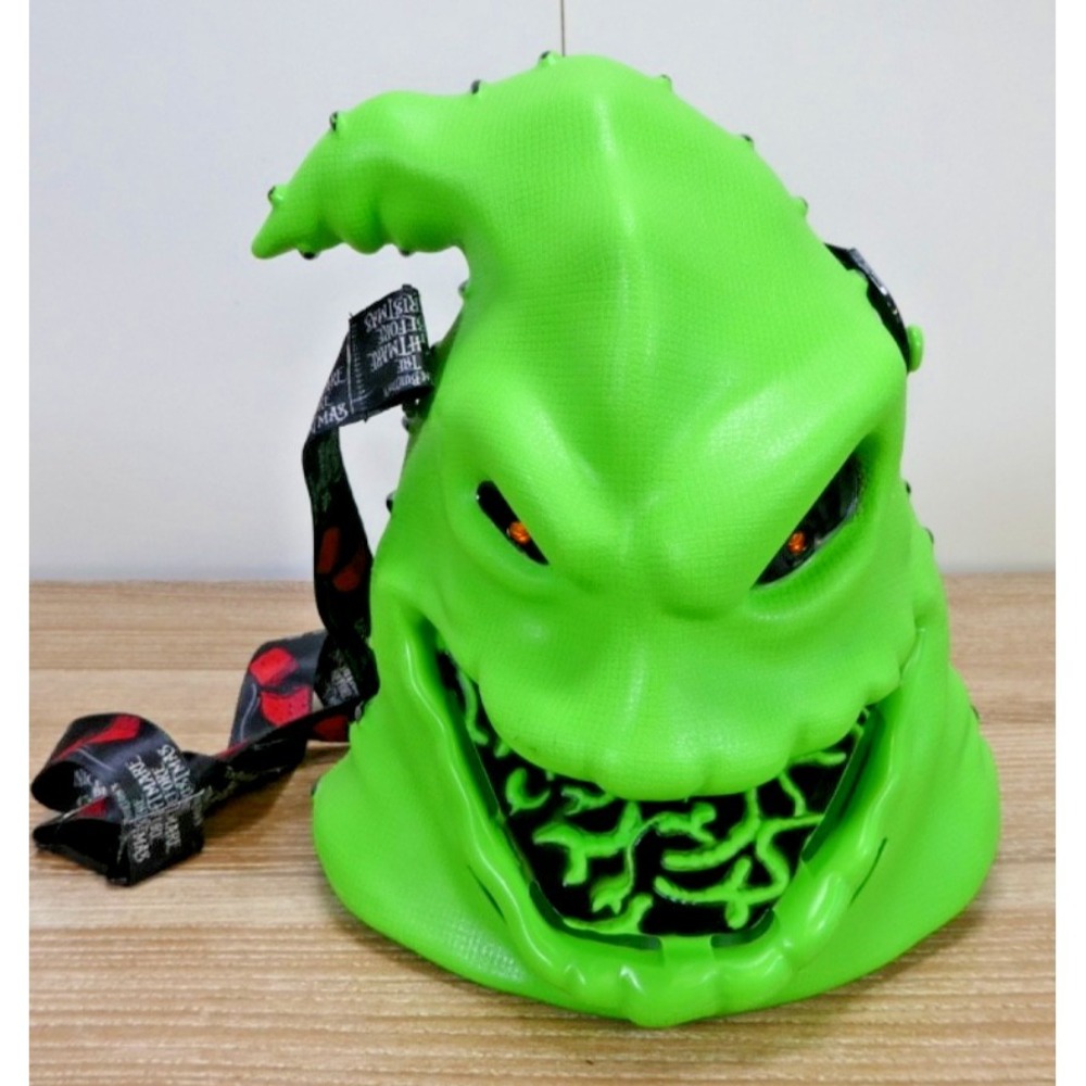 Disney Parks Oogie Boogie Head Popcorn Bucket Light Up w/ Strap